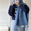Big scarf that can sink your face in retro solid color mohair scarf shawl lovers all-match winter warmth