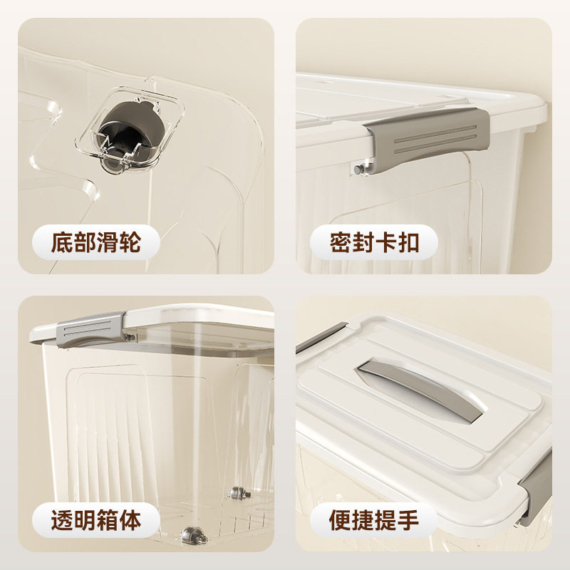 One-Piece Drop-Shipping Transparent Storage Box for Household Clothes, Toy Storage Box, Large-Capacity Storage and Organization Box