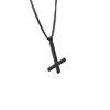 Black Inverted Cross Necklace Boys Titanium Steel Pendant Girls Startled Simple Seal White Willow Trendy Men's Accessories