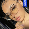 Kedun X Cat Eye Metal Glasses Frame 2022 New Anti-Blue Light Large Frame Non-Prescription Glasses European and American Ins Trendy Retro Glasses