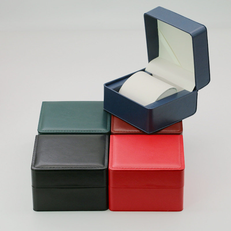 Fashionable Flip-Top Rounded Corner Watch Box, Pull-String Pu Leather Watch Case, Single Watch Storage Box, Display Packaging Watch Box
