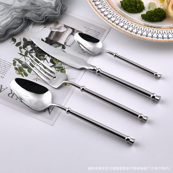 European-Style Cross-Border 304 Stainless Steel Hotel Western Tableware High-Value Champions League Steak Knife, Fork, Spoon, Dessert Spoon Set