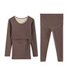 Pregnant Women's Thermal Underwear Set Fleece-lined Thickened Autumn and Winter Autumn Clothes Autumn Trousers Pregnant Period Pajamas Postpartum Breast-feeding Month Clothes