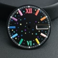 Rainbow face style black face dotted roman numerals unmarked