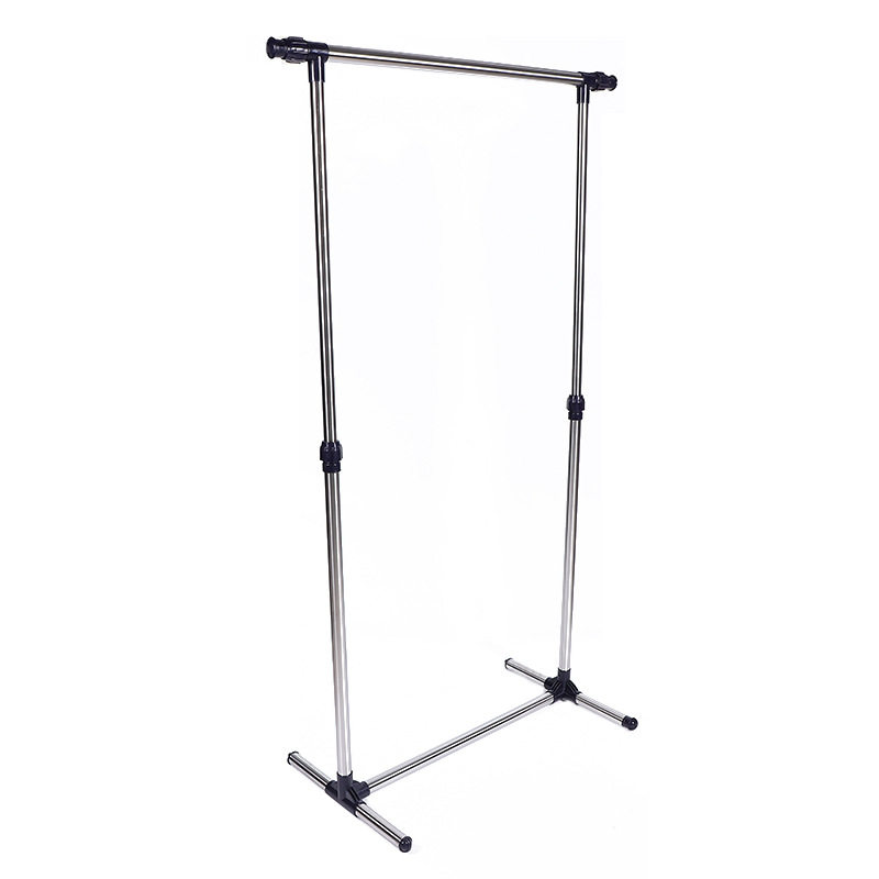 Stainless steel drying rack single pole non-retractable hanger floor clothing rack clothing store display rack