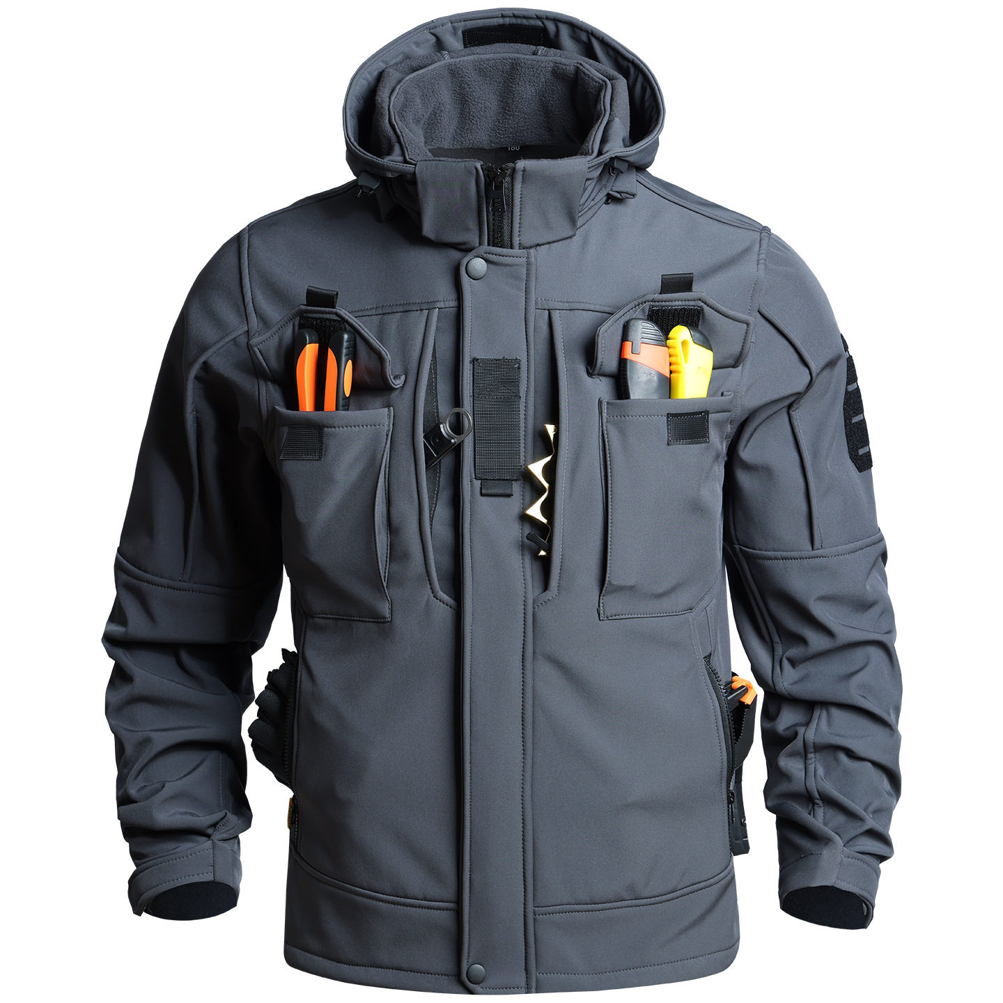 Camouflage Tactical Softshell Jacket Suit for Men, Waterproof Outdoor Fleece-Lined Autumn and Winter Workwear, Cycling, Labor Protection, and Warm