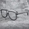 Retro fashion brand black frame glasses frame men's Korean-style double beam big face myopia can be equipped with degrees color changing anti-blue light female wholesale