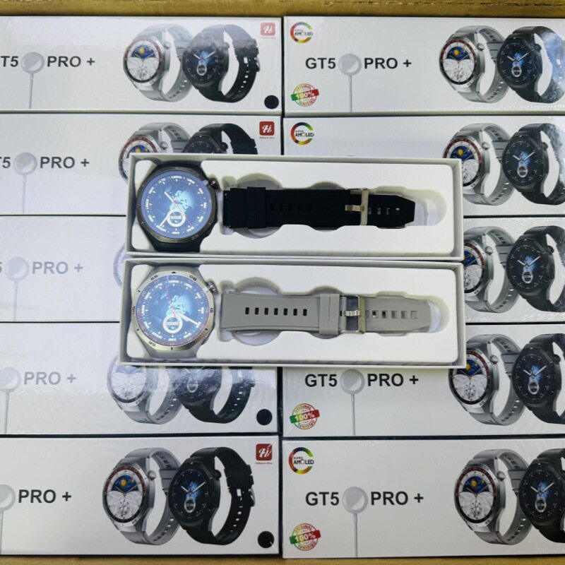 Cross-Border New Gt5 Pro + Round Smart Watch 1.5 Large Screen Bluetooth Call Music Pedometer Sports Health