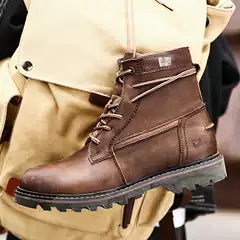 Men's and Women's Carter Workwear Shoes Cross-border Large Dock Layer Cowhide Martin Boots Men's Casual Leather Shoes British Motorcycle Boots