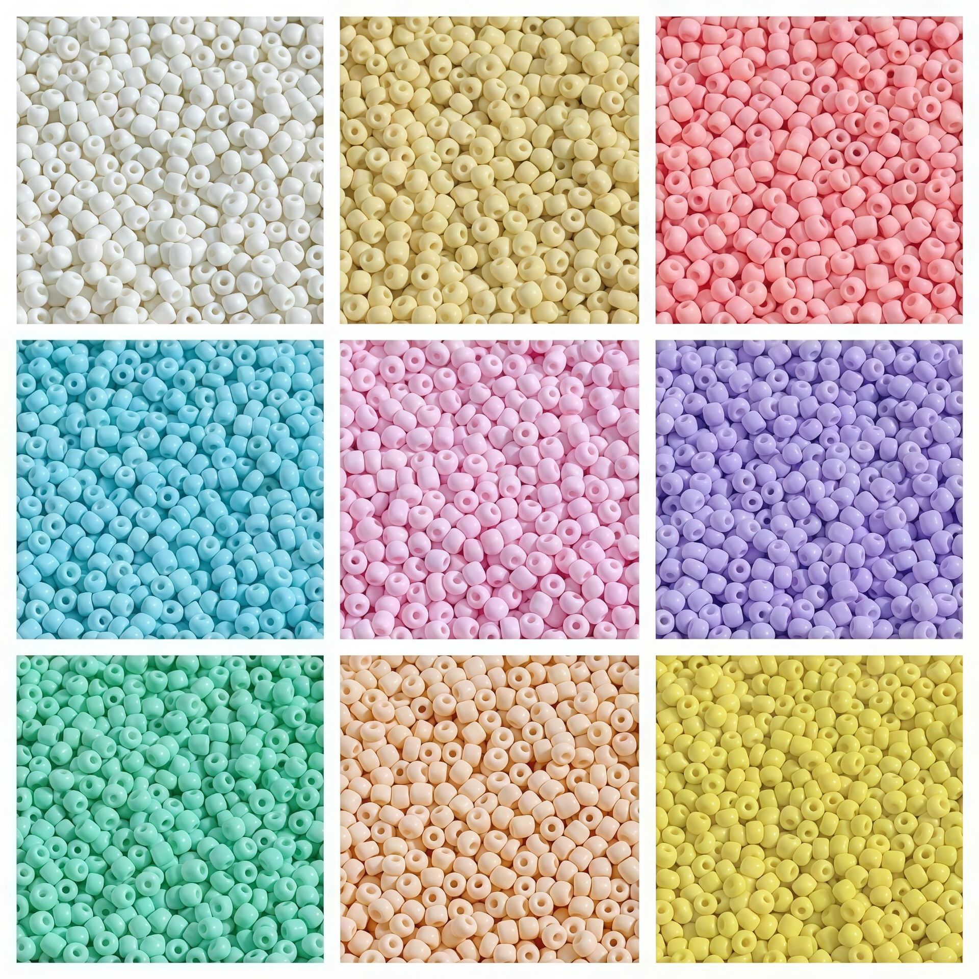 ลูกปัดเม็ดแก้วสีทึบ ขนาด 2/3/4 มม. ลูกปัดหลวม ร้อยเป็นสาย งานแฮนด์เมด DIY สำหรับสร้อยคอ สร้อยข้อมือ เครื่องประดับเสื้อผ้า