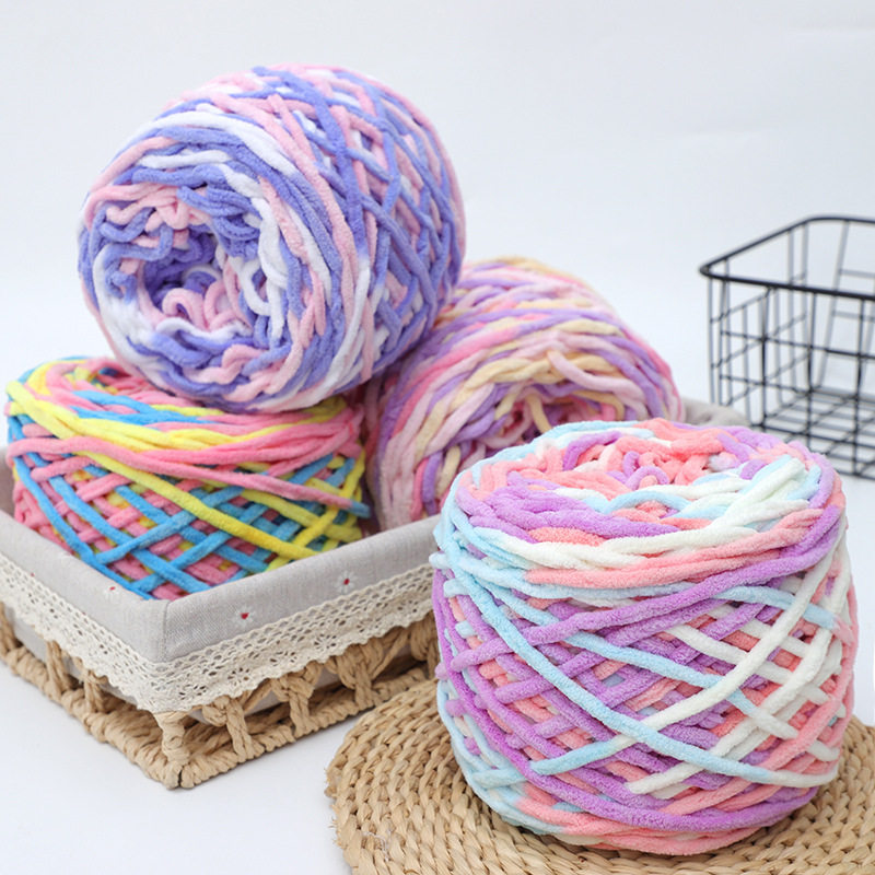 0.19kg Ice Strip Yarn for Hand Knitting Crochet Scarf Yarn Hat Coat Handmade DIY Material Kit 3 Two 8 Thick Yarn Knitting