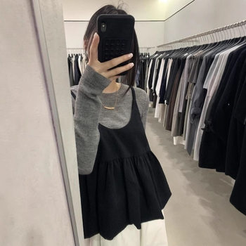 Lazy Style Slim Long-Sleeved Knitwear with Camisole Two-Piece Suit for Women 2025 New Autum Suit