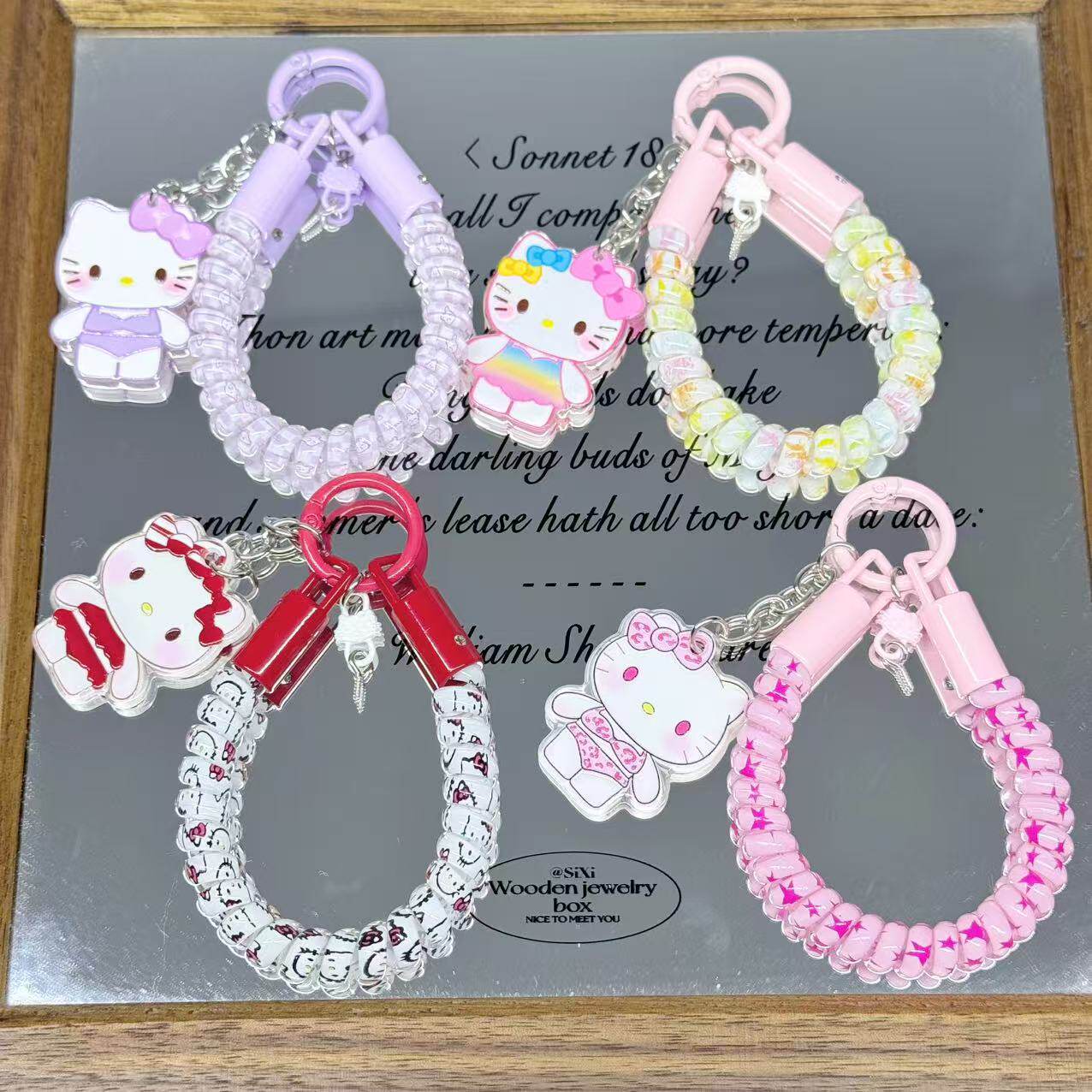 Короткое второе поколение Kitty blind box телефонная линия сумка висит цветной весенний брелок сумка висит diy ювелирные изделия