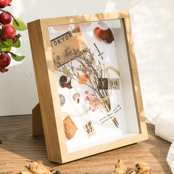 Three-dimensional dried flower photo frame hollow table specimen shell clay picture frame handmade diy material mounted photo frame wholesale