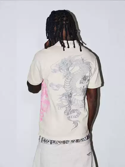Cross-Border Sup National Trend Style Dragon Embroidery Polo Shirt American Street Casual Short-Sleeve Unisex Couple Style Wholesale