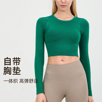 Lulu Yoga Clothes for Women High Elastic Slim Running Sports Tops Seamless Long-Sleeved T-Shirts Slimming Look Sports Fitness Clothes