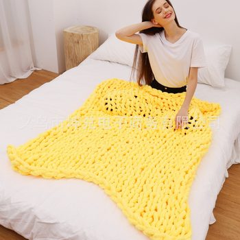 Amazon's New Handmade Thick Wool Knitted Blanket Thick Chenille Knitted Blanket Wool Blanket Sofa Cover Blanket