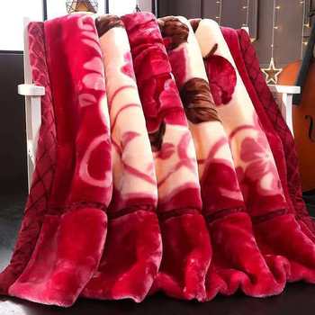 Winter New Raschel Blanket Double Layer Thickened Winter Blanket Household Super Soft Blanket Wedding Blanket Gift Wholesale