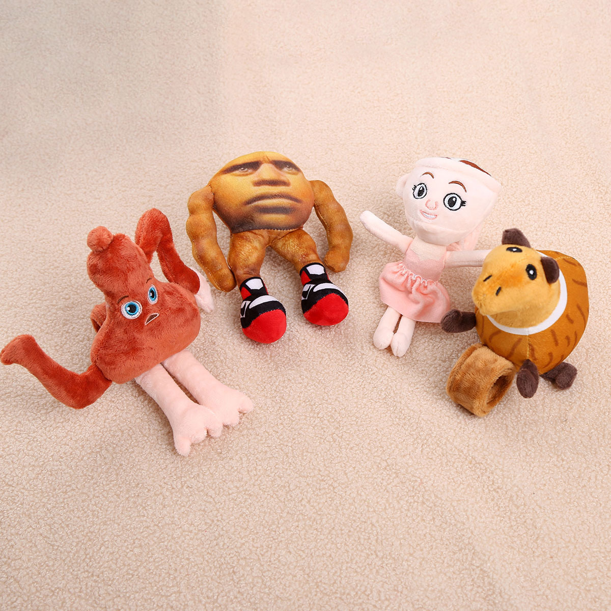 融合山海经啪啪圈手环毛绒玩具跨境木棍人玩偶公仔批发国外布娃娃