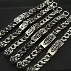 Crow Heart Bracelet Punk Cross Full Flower Design Bold Vintage Sword Hip-Hop Rock Fashion Chunky Bracelet for Men