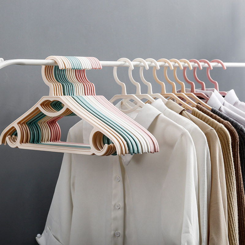 Seamless Anti-Slip Plastic Clothes Hanger Balcony Wardrobe Household Clothes Hanger Anti-Shoulder Corner Drying Rack Multifunctional Storage Clothes Rack