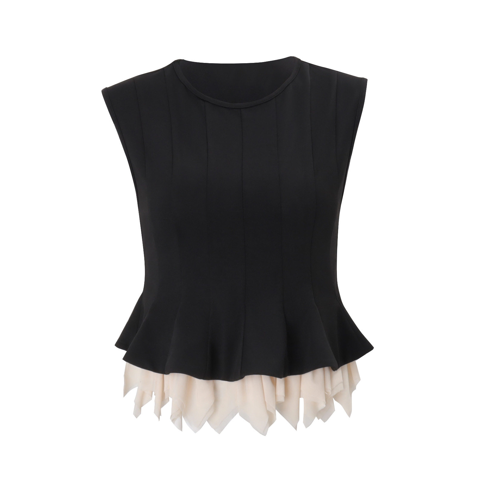 Sleeveless Ruffled Peplum Top and Long Skirt Set Elegant Design Waist Defining Fit Vintage Style Perfect for Parties