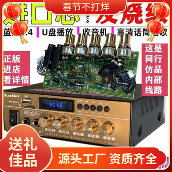 New Version of Bluetooth 5.4 Power Amplifier 2025 New Heavy Bass Stereo Hifi Sound Quality USB Radio Card