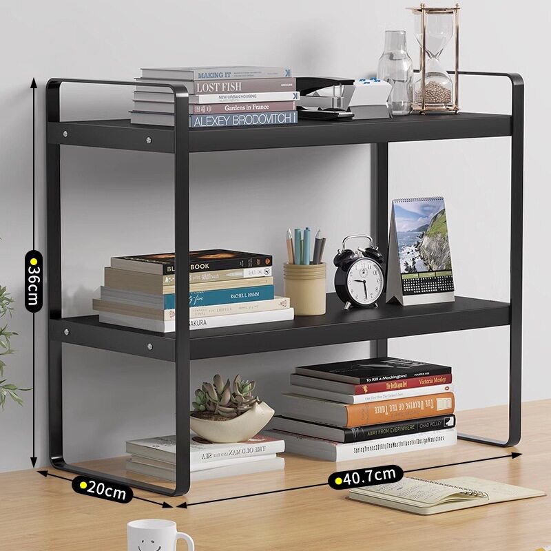 铁艺桌上书架学生宿舍收纳架子办公桌面置物架多层木置物架小书架