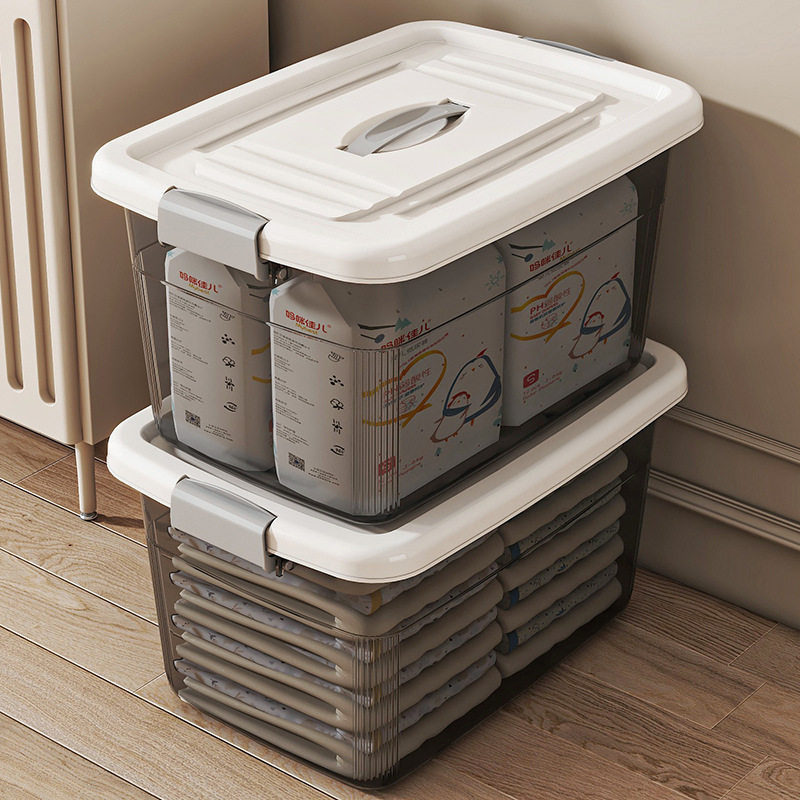 Transparent Storage Box Finishing Box Plastic Box Lid Portable Car Storage Box Large and Small Clothes Storage Box