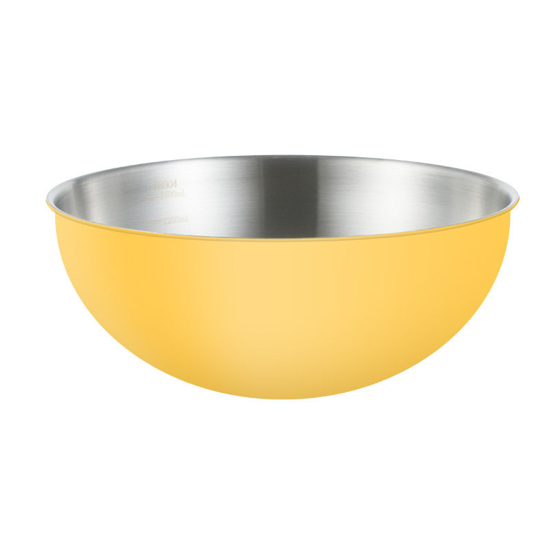 Factory Direct Sales Korean Salad Basin Stainless Steel Household Salad Bowl with Scale and Basin Baking Egg Cooking Basin