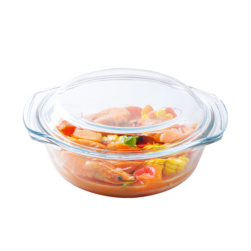 Special Double-Eared Glass Bowl for Microwave Oven, Instant Noodle Bowl, Steamed Egg Bowl, High Boron Glass Bowl with Lid, Special for Evil Repair Cooking