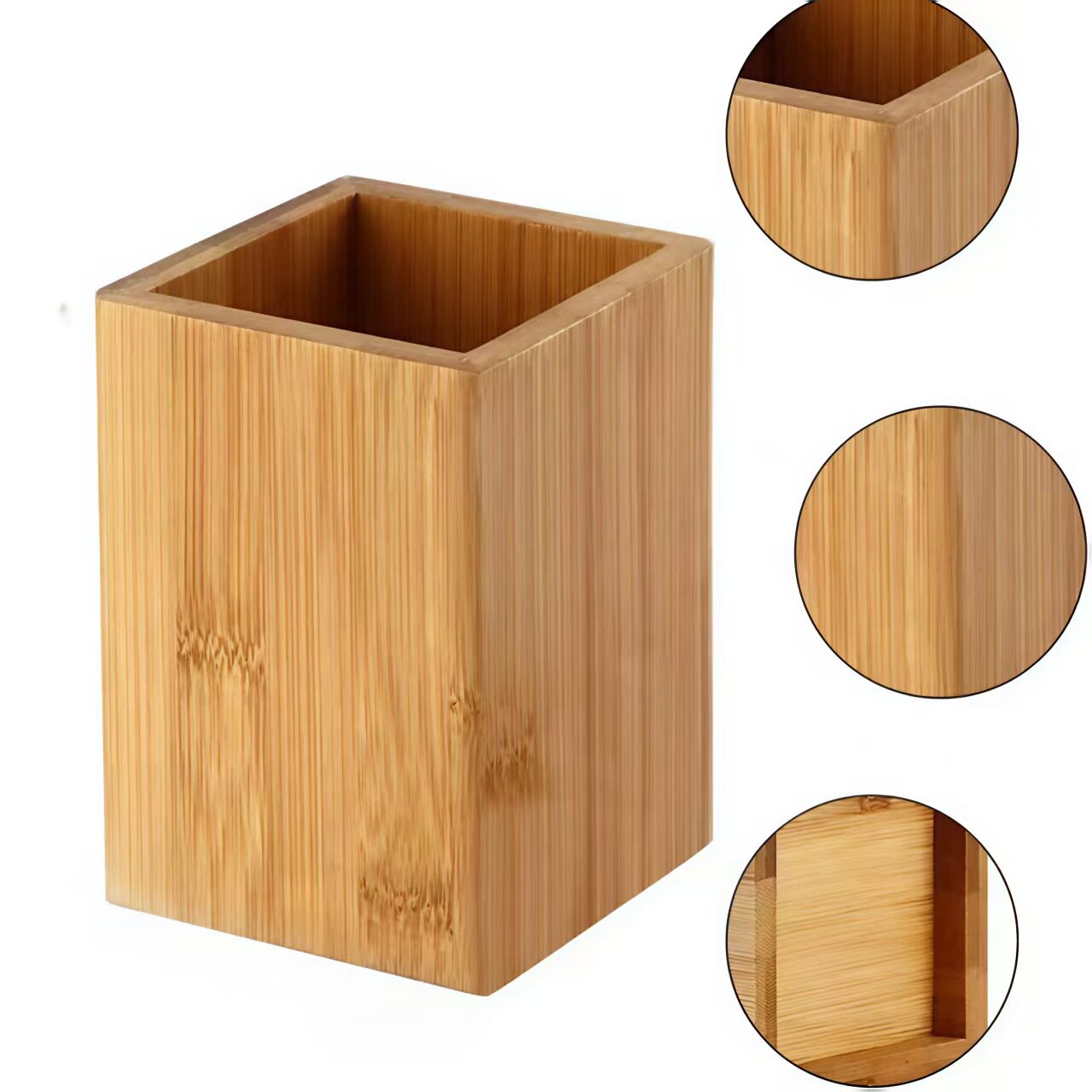 Modern Minimalist Bamboo Pen Holder Desktop Stationery Multifunctional Storage Container Chopstick Holder Kitchen Storage Rack