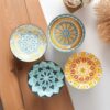 Bohemian Ceramic Deep Soup Plate Flat Plate Round Plate Pickle Plate Japanese Dish Plate Soup Plate Underglaze Color Machine Printing