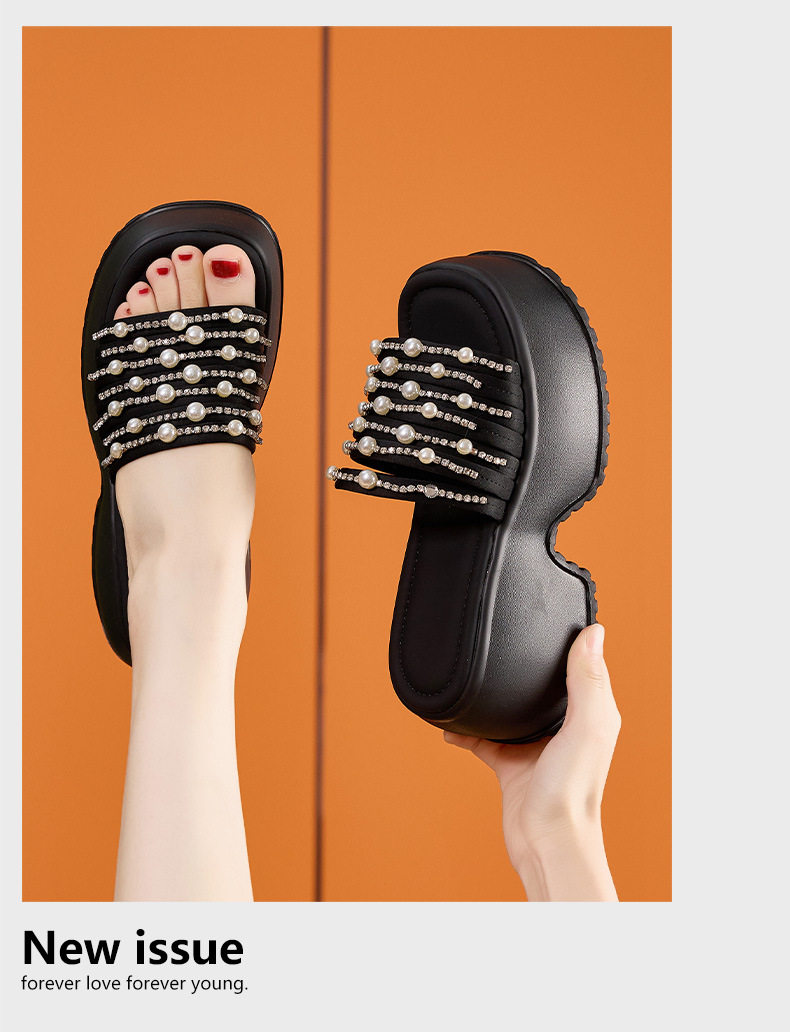Dép sandal nữ quai chữ V đơn giản chống trượt mùa hè — Bạc, Đen chi tiết 12