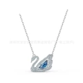 Smart blue diamond swan necklace