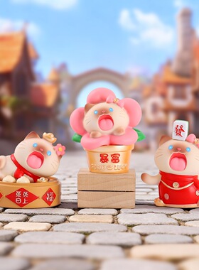 暴富情绪暹罗猫新款桌面摆件创意网红盲盒家居装饰品厂家