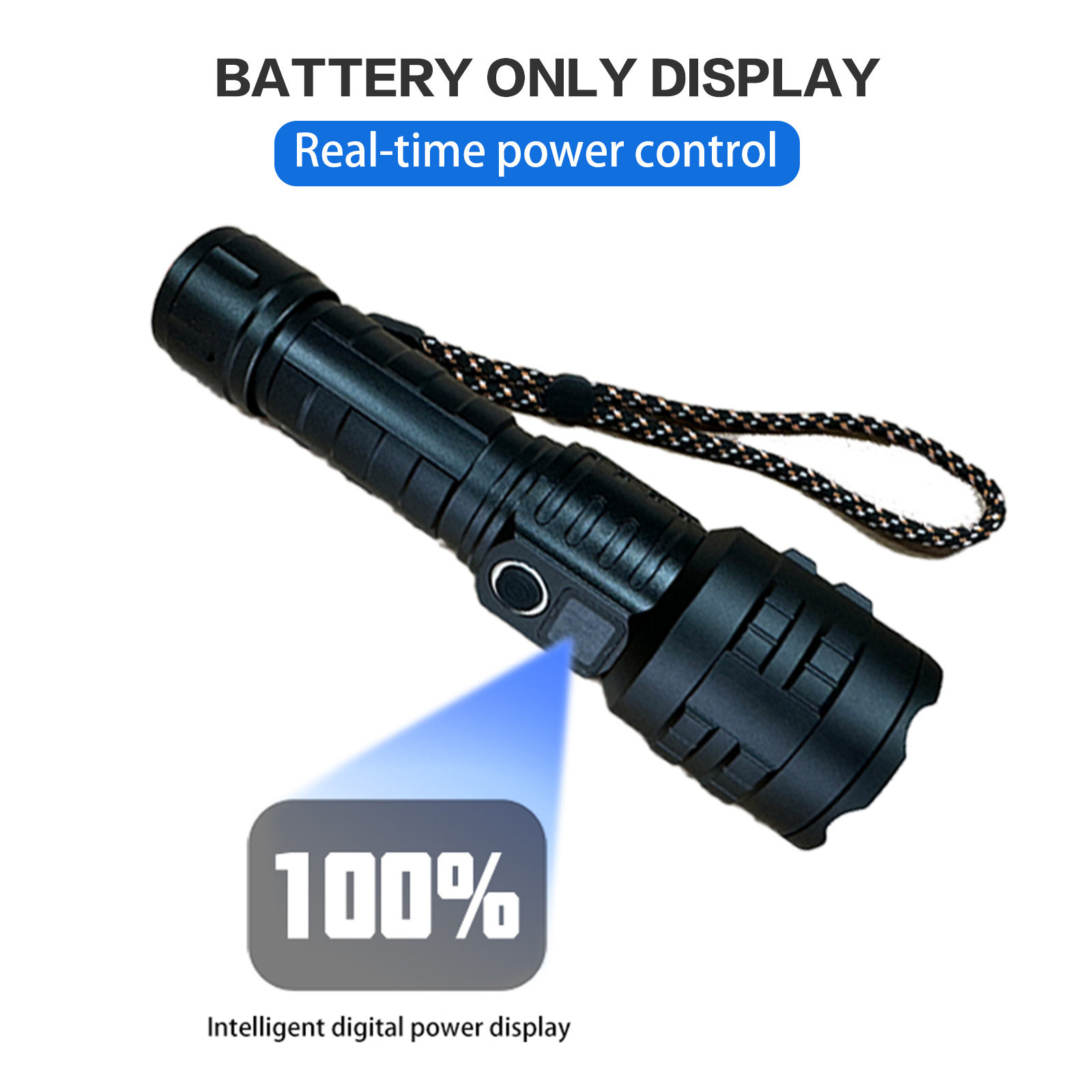 Cross-border hot selling super bright P70 digital display led tactical flashlight outdoor long-range high-power aluminum alloy flashlight