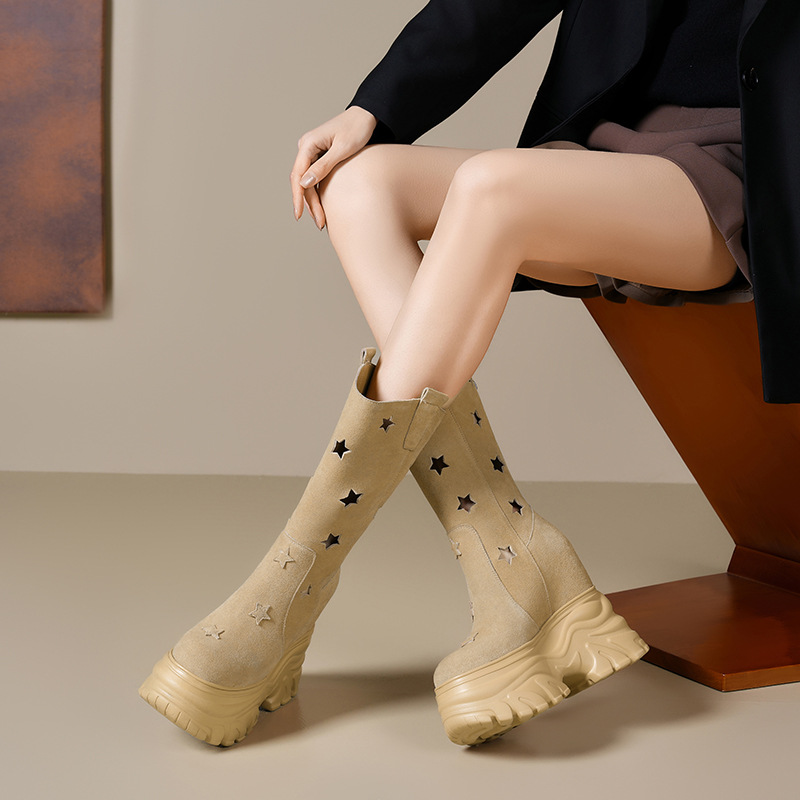 Boot Cổ Thấp Nữ Tăng Chiều Cao Thoáng Khí Hàng Mùa Hè