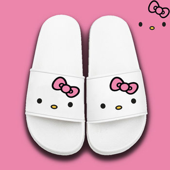 New Xiaohongshu Same Style Kitty Pure Color Slip-On Cat Seaside Sexy Summer Outdoor Beach Shoes for Girls