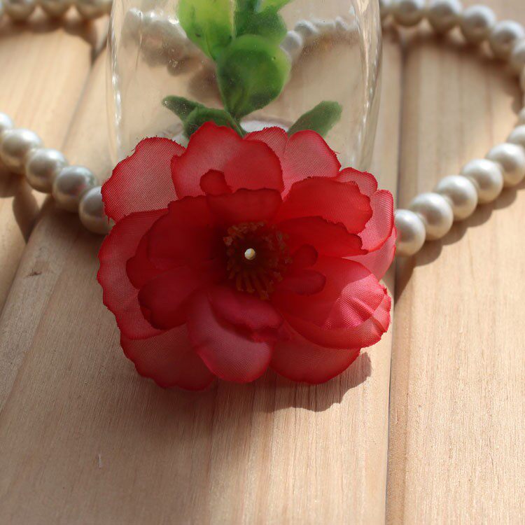 热卖diy仿真牡丹花 绢花花朵 婚庆花花头 花环材料 舞蹈裙花朵