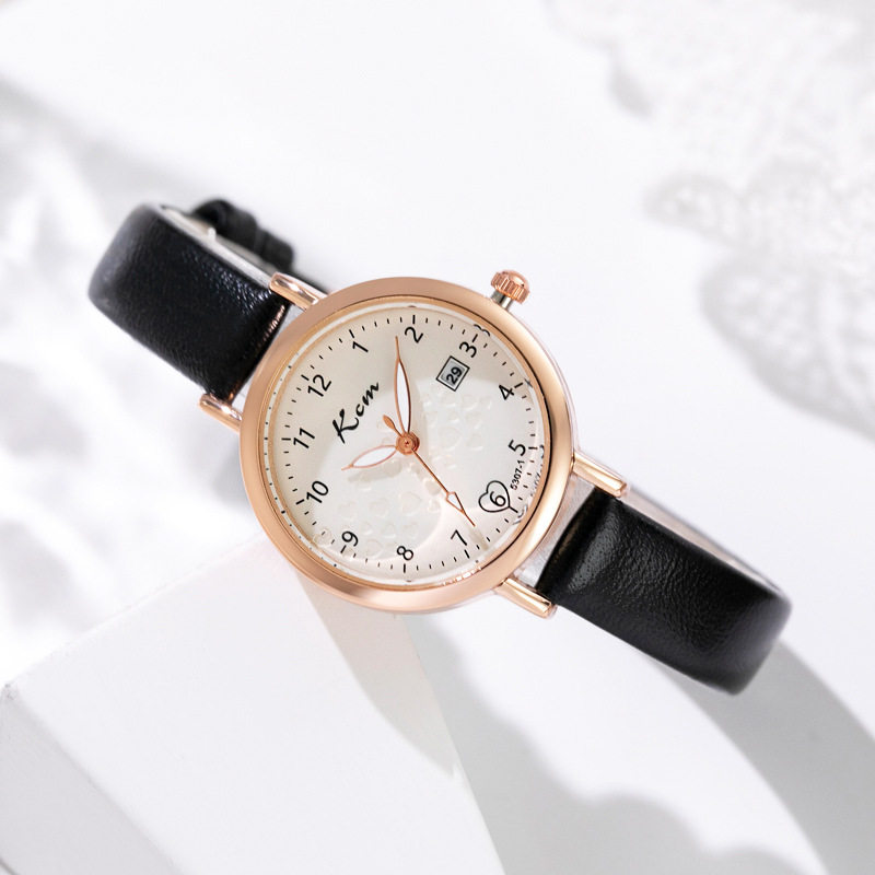 Card Enigma Watch Women's Calendar Simple Fresh Small Dial Waterproof Quartz Watch for Junior High School Students Girls