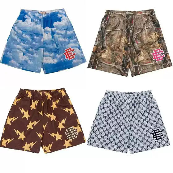 EE Eric Emanuel Men's Beach Shorts Fitness Training Workout Sports Shorts Three Points on the Knee