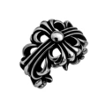 Zz7 cast crow flower cross ring (open)