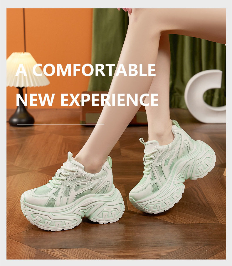 Giày sandal cao gót nữ hở mũi đế xuồng platform, gót siêu cao 8 cm, form mũi tròn, quai ngang dây buộc — Bột trắng, Bạc, Trắng, xanh lá chi tiết 15