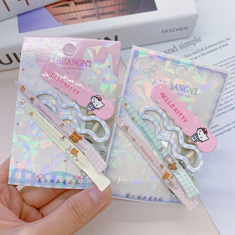 甜美交叉猫猫发夹可爱少女卡通侧边刘海夹网红ins高颜值百搭发饰