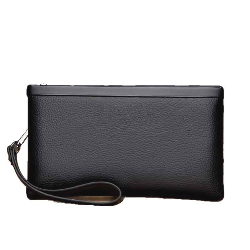 Men's Handbag Large Capacity Soft Leather Clutch Bag Casual Clutch Bag Envelope Clip Bag Men's Wallet Coin Bag