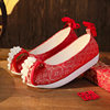 [Red Fu] Pearl Flower ancient style climbing cloud toe shoes Hanfu shoes spring and summer autumn single-layer shoes Chinese bridal wedding shoes