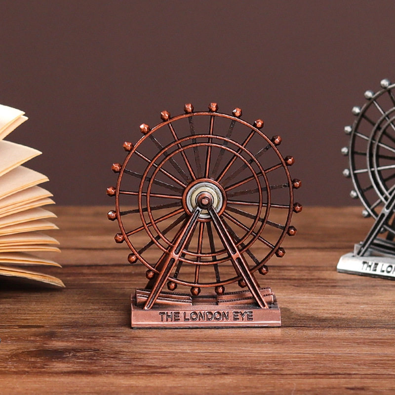 Ferris Wheel Retro Model Metal Crafts High-End Iron Art Home Living Room Desktop Tv Cabinet Decorative Ornaments