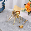 Golden Large Bee Sugar Cup Household European-Style High-End Kitchen Seasoning Box Storage Jar with Spoon Accessible Luxury Home Furnishings