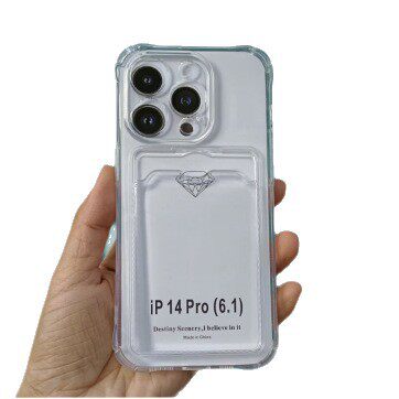 Tpu Card-Insertable Phone Case Suitable for Apple 17Promax Transparent 15 Anti-Drop Phone Protective Case Iphone13/16